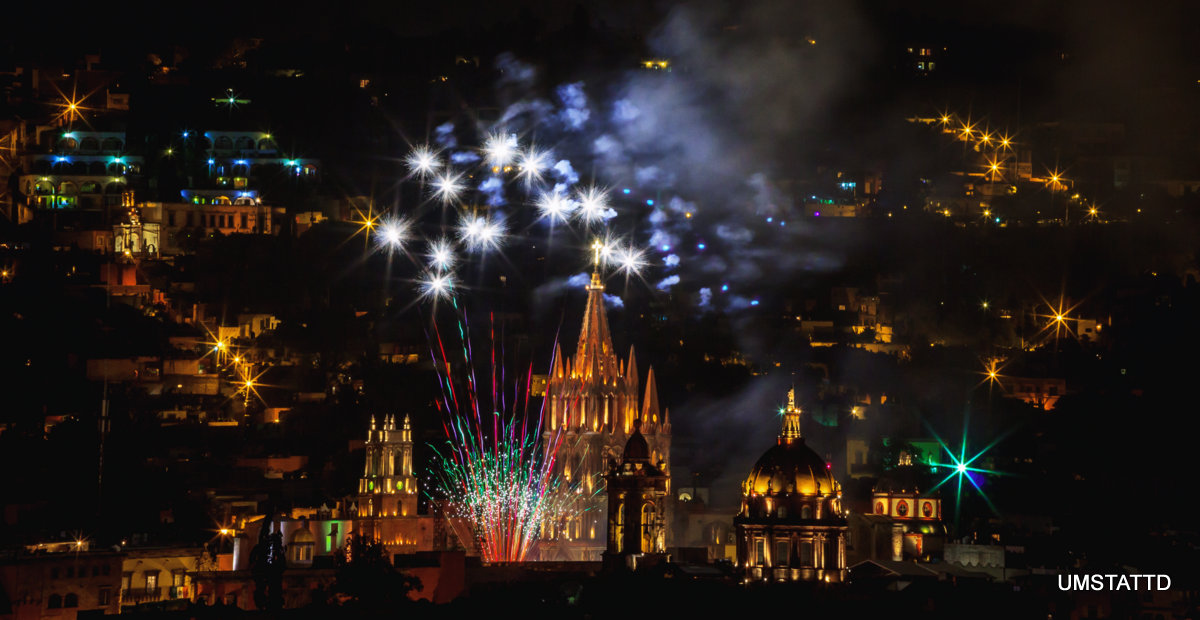 Fireworks over San Miguel de Allende